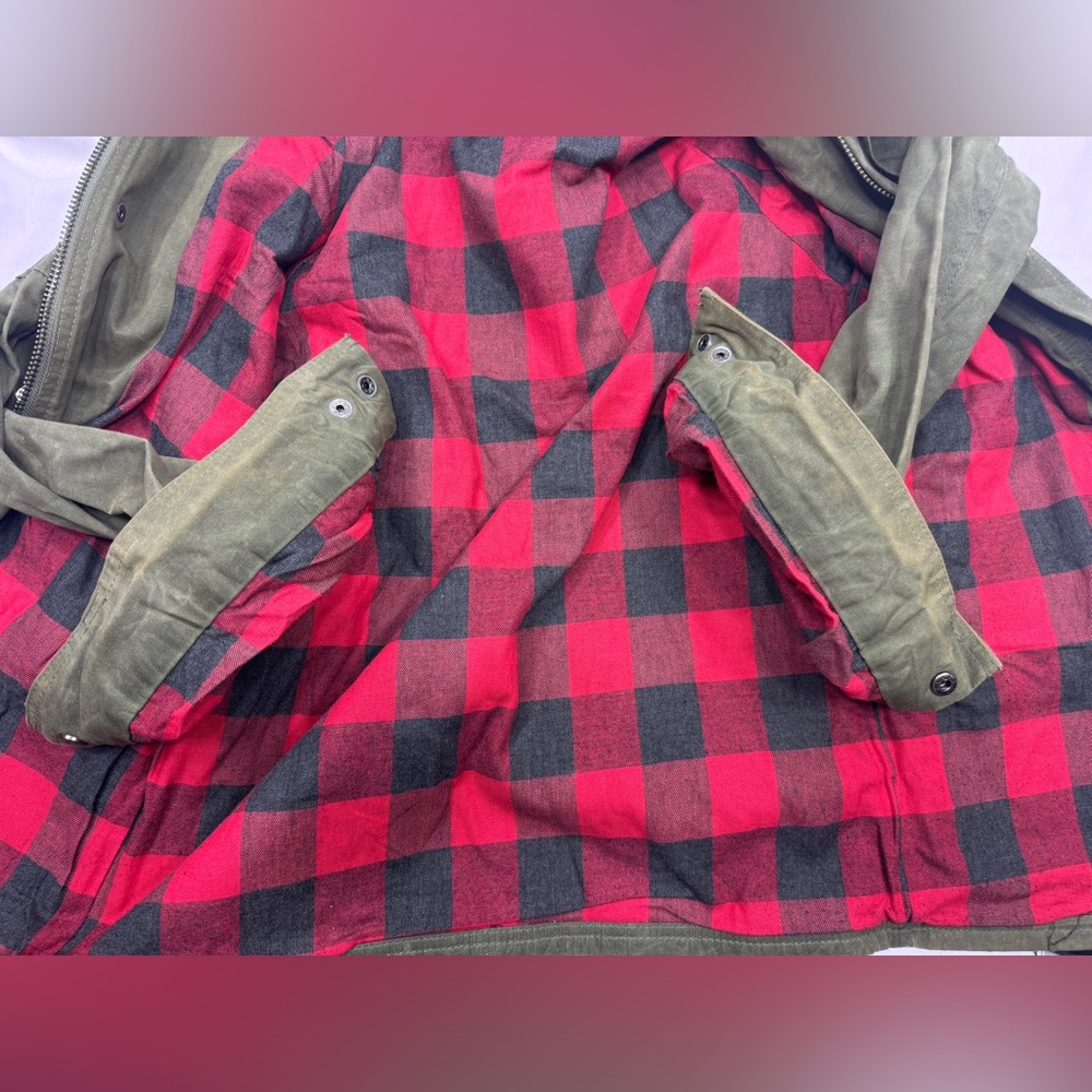 The Hundreds x Public Label Field Jacket Waxed Cotton Plaid Lined Corduroy Zip S - Picture 15 of 16